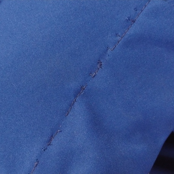 Vintage 60s/70s Blue Empire Waist Maxi Short Sleeve Dress Women's Medium - Picture 9 of 12